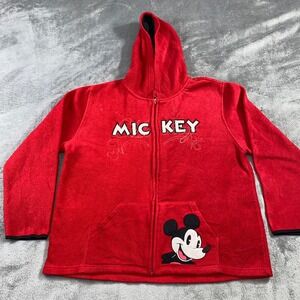 Disney Mickey Mouse Red‎ Fleece Zip Up Hoodie Jacket XL Kids Girls Christmas